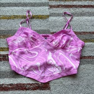 Pink and White Swirl Camisole Top